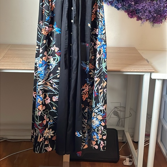 Free people button down cinch waist floral detail coverup dress - Picture 8 of 11